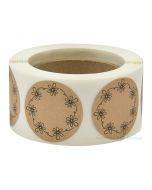 Brown label ''Flower'' print diameter 29mm, 250pcs/roll