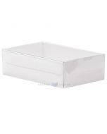 Box with transparent lid 100x65x30mm brown/white