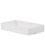 Box with transparent lid 300x210x50mm brown/white