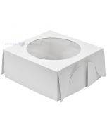 White lid with window for mini corrugated carton cake box 30x30+13cm, 25pcs/pack