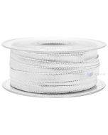 Silver with woven edges lurex ribbon 10mm wide, 50m/roll