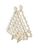 Wooden advent calendar Christmas tree with 24 holes for 200ml bottles