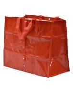 PP-austs sarkans iepirkumu maiss ar diviem rokturiem 45+26x38cm