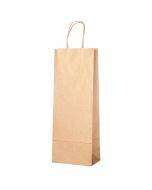 Brown paper bag for wine with twisted handles 15+8x40cm