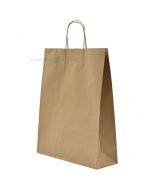 Brown paper bag with twisted paper handles 32+12x42cm