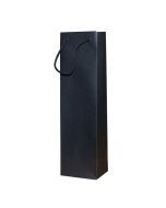 Papīra maiss melns vīna pudelei ar virves rokturiem 10+10x35cm