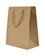 Brown paper bag with rope handles 18+10x23cm