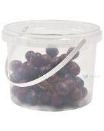 Transparent plastic bucket without lid with handle 3000ml / 3L with diameter 195mm