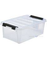 Transparent storage box with lockable lid 300x190x110mm