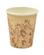 Paper cup with brown flower print 250ml, 50pcs/pack