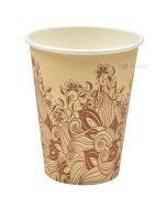 Paper cup with brown flower print 350ml, 50pcs/pack