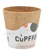 Brown edible coffee cup from bicquit 220ml with diameter 75mm, 12pcs/pack