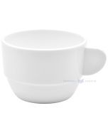 Reusable plastic white coffee cup 166ml diam. 79,3mm SAN 500x machine washable, 6pcs/pack