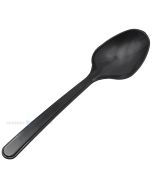 Reusable black soup spoon 18cm PP 125x machine washable, 100pcs/pack
