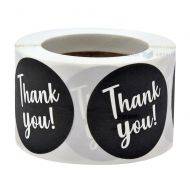 Black label ''Thank you!'' print diameter 40mm, 250pcs/roll