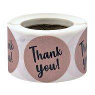 Brown label ''Thank you!'' print diameter 40mm, 250pcs/roll