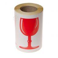 Safe handling label Red glass print, 250pcs/roll