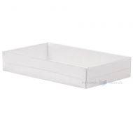 Box with transparent lid 300x210x50mm brown/white