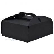 Black gift box with handle 150x150x65mm