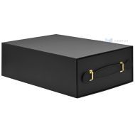 Black gift box with handle for wine 245x125x360mm