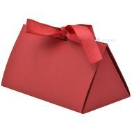 Red triangular gift box with ribbon 170x100x85mm