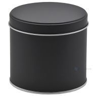 Matte black silver inside metal box with lid with diameter 99mm with height 90mm