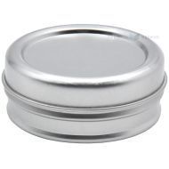Silver metal box with lid with diameter 50mm with height 18mm