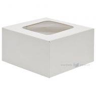 White carton box for cake with window 13x13x7cm, 20pcs/pack