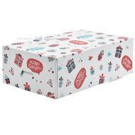 Christmas gifts and trees print white carton box for cake 12,5x21x7cm, 20pcs/pack