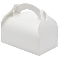 Balta kartona kūku kaste ar rokturi 17x10x4,5cm, 20gb./iepakojumā