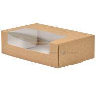 Kūku kaste brūna/balta ar logu 19x12x6cm, 25gb./iepakojumā
