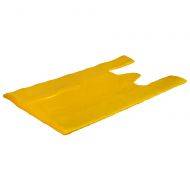 Dzeltens plastikāta maiss ar rokturiem T-shirt 25+12x45cm, 100gb/iepakojumā