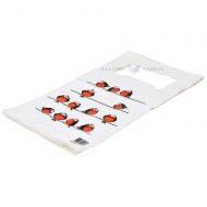 Bullfinch print white plastic T-shirt bag 25+12x47cm, 50pcs/pack