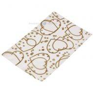 Golden hearts print polypropylene bag 15x25cm, 50pcs/pack