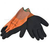 Orange waterproof gloves on palm doubled latex nr. 10