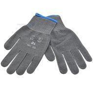 Gray cotton and spandex gloves on palm PVC micro dots nr. 8