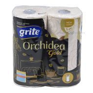 3-layered paper towel Grite Orchidea Gold 22,4cm wide, 14m/roll 2rolls/pack
