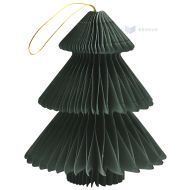 Green honeycomb paper Christmas tree ornament 120x150mm