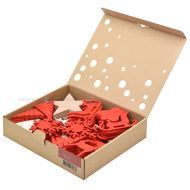 Wooden and red felt Christmas ornaments Spira Large