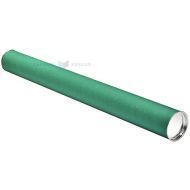 Green carton postal tube with two lids height 75cm diameter 7,3cm