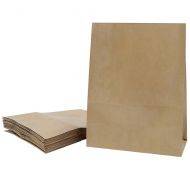 Brūns papīra maiss ar paplatinātu pamatu 22+12x28cm 60g/m2, 25gb/iepakojumā