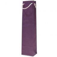 Papīra maiss purpura vīna pudelei ar virves rokturiem 9,5+6,5x38cm