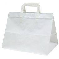 Balts papīra maiss ar locītiem papīra rokturiem 31,7+21,8x24,5cm