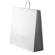 Balts papīra maiss ar vītiem papīra rokturiem 54+15x49cm