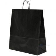 Black paper bag with twisted paper handles 40+16x45cm