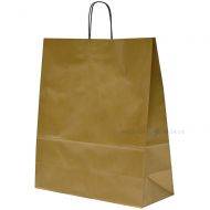 Golden paper bag with twisted paper handles 40+16x45cm