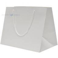 White paper bag with rope handles 35+22x27,5cm