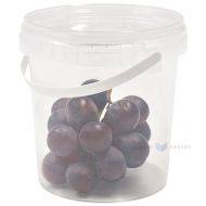 Transparent bucket with lid with handle 1000ml / 1L