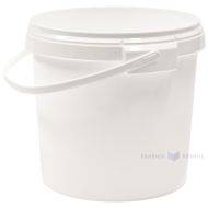 White plastic bucket without lid with handle 20 000ml / 20L with diameter 320mm