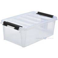Transparent storage box with lockable lid 300x190x110mm